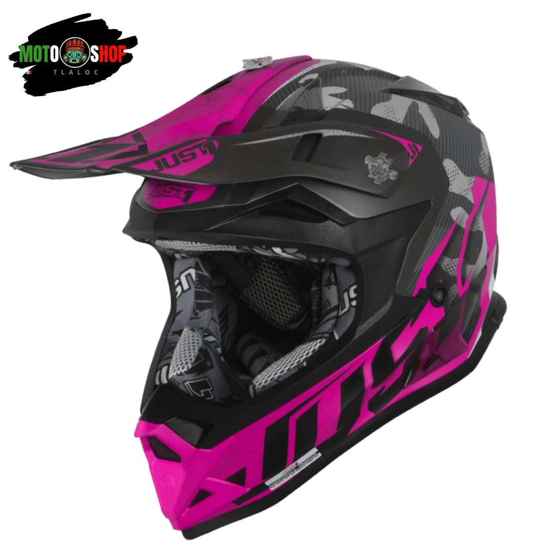 CASCO NIÑO JUST1 SWAT ROSA (1,250g) Ultraliviano CERTIFICACION DOT/ECER2205